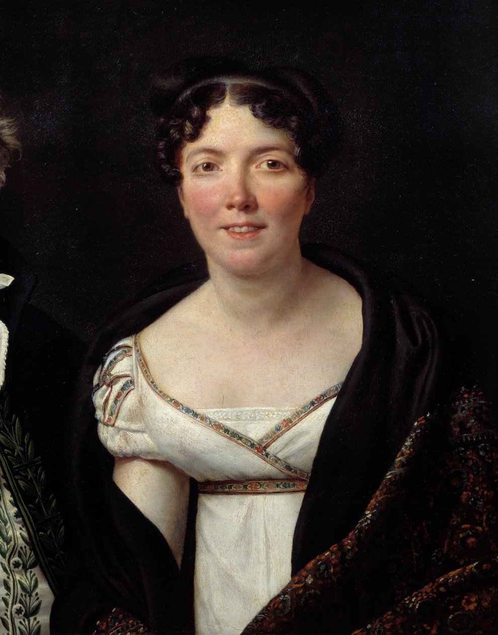 صورة مدام مونجز (1775-1855) ، زوجة عالم الآثار مونجيز التفاصيل. لوحة جاك لويس ديفيد (1748-1825) بواسطة جاك لويس ديفيد