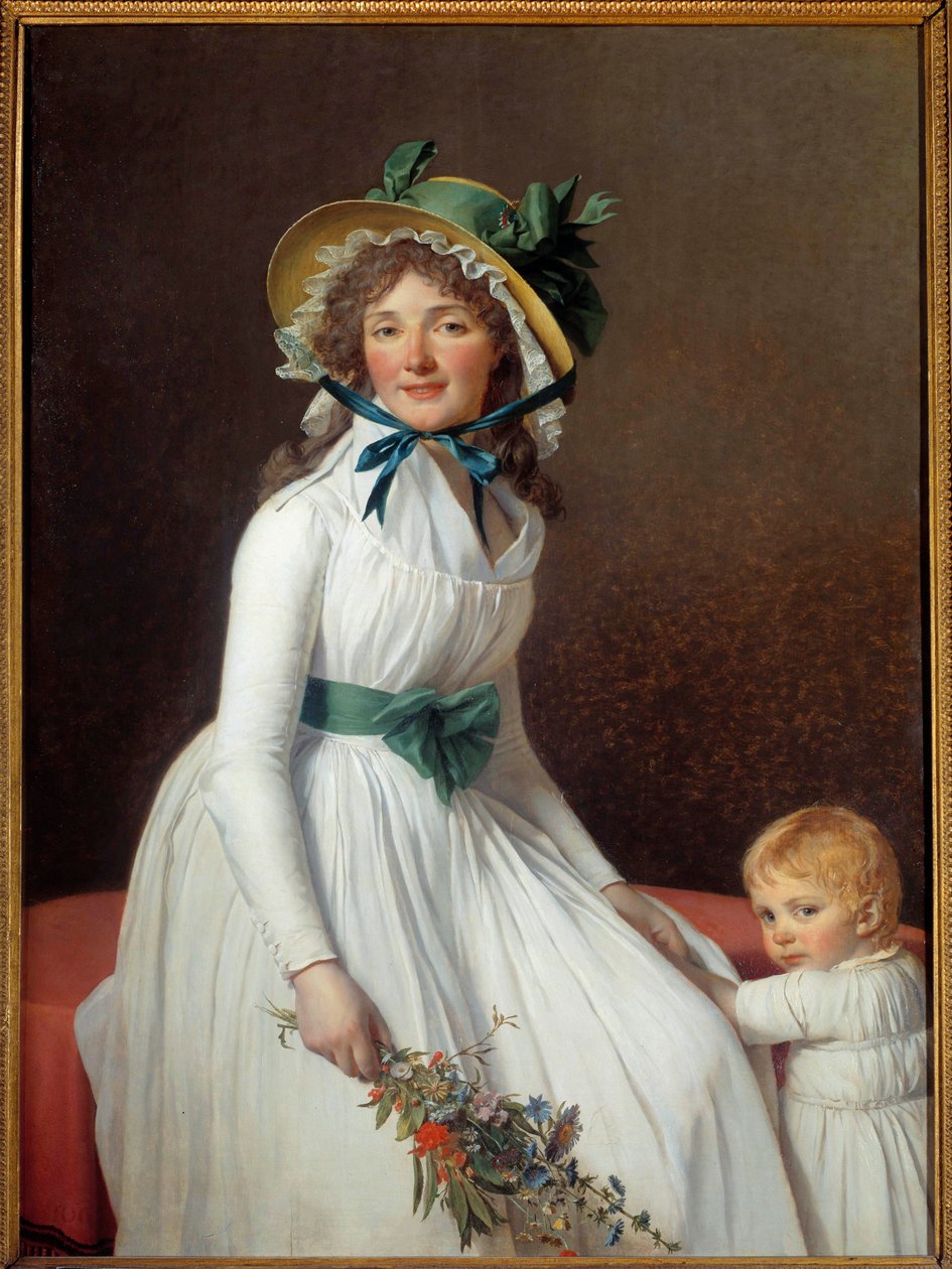 صورة مدام سريزات ، أخت زوجة الفنان مع ابنها إميل لوحة لجاك لويس ديفيد (1748-1825) 1793 صن. 1،31x0،96 م متحف اللوفر في باريس - صورة مدام سيريزيات ، شقيقة زوجة الفنان مع ابنها إميل. لوحة بواسطة جاك لويس ديفيد