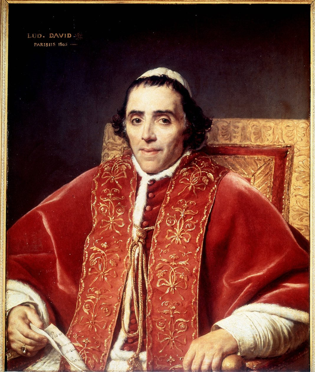 صورة لبيوس السابع (1742 - 1823) بواسطة ديفيد. 1805. متحف فرساي بواسطة جاك لويس ديفيد