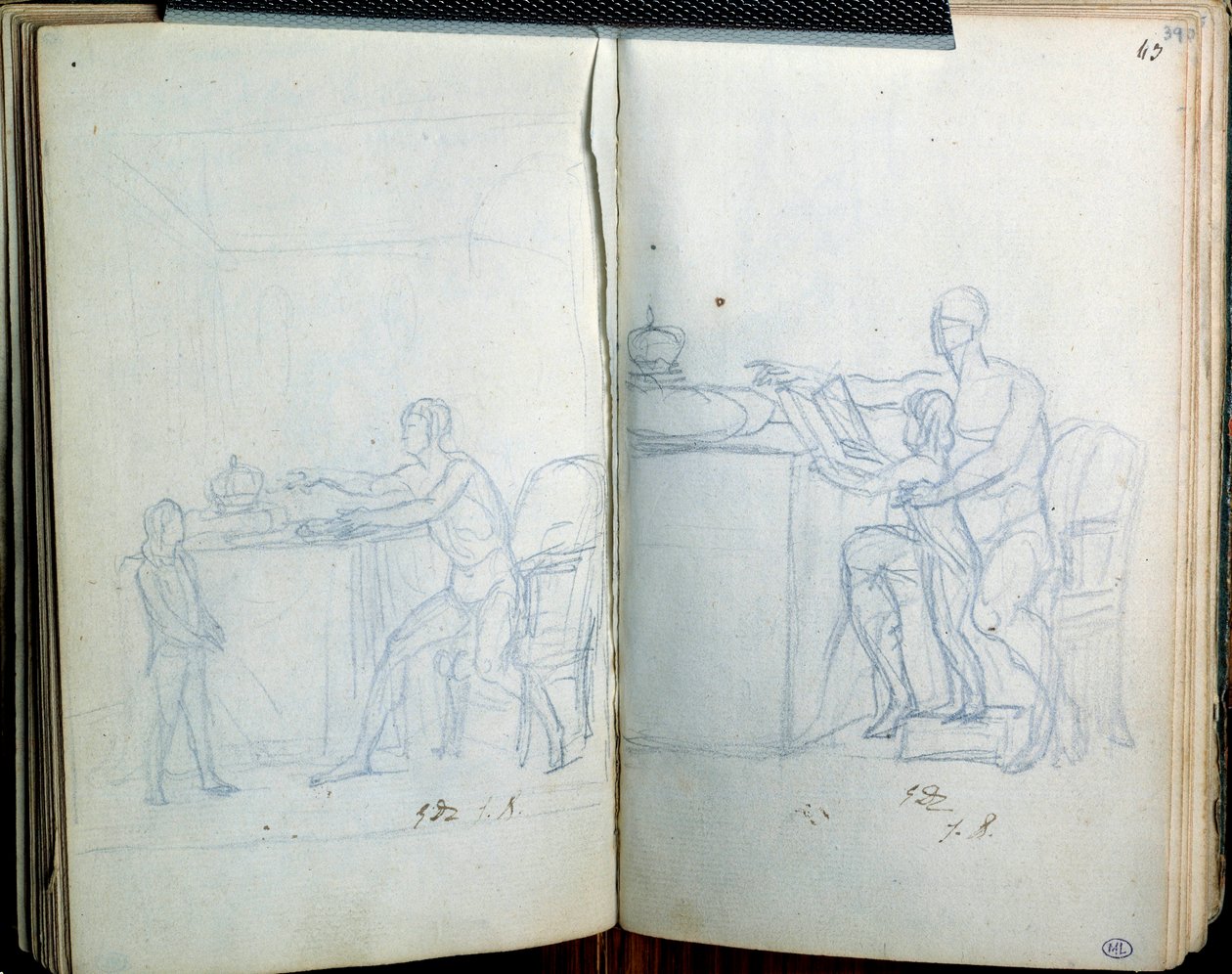 دراسة لصورة لويس السادس عشر والدلفين. رسم جاك لويس ديفيد (1748-1825) بواسطة جاك لويس ديفيد
