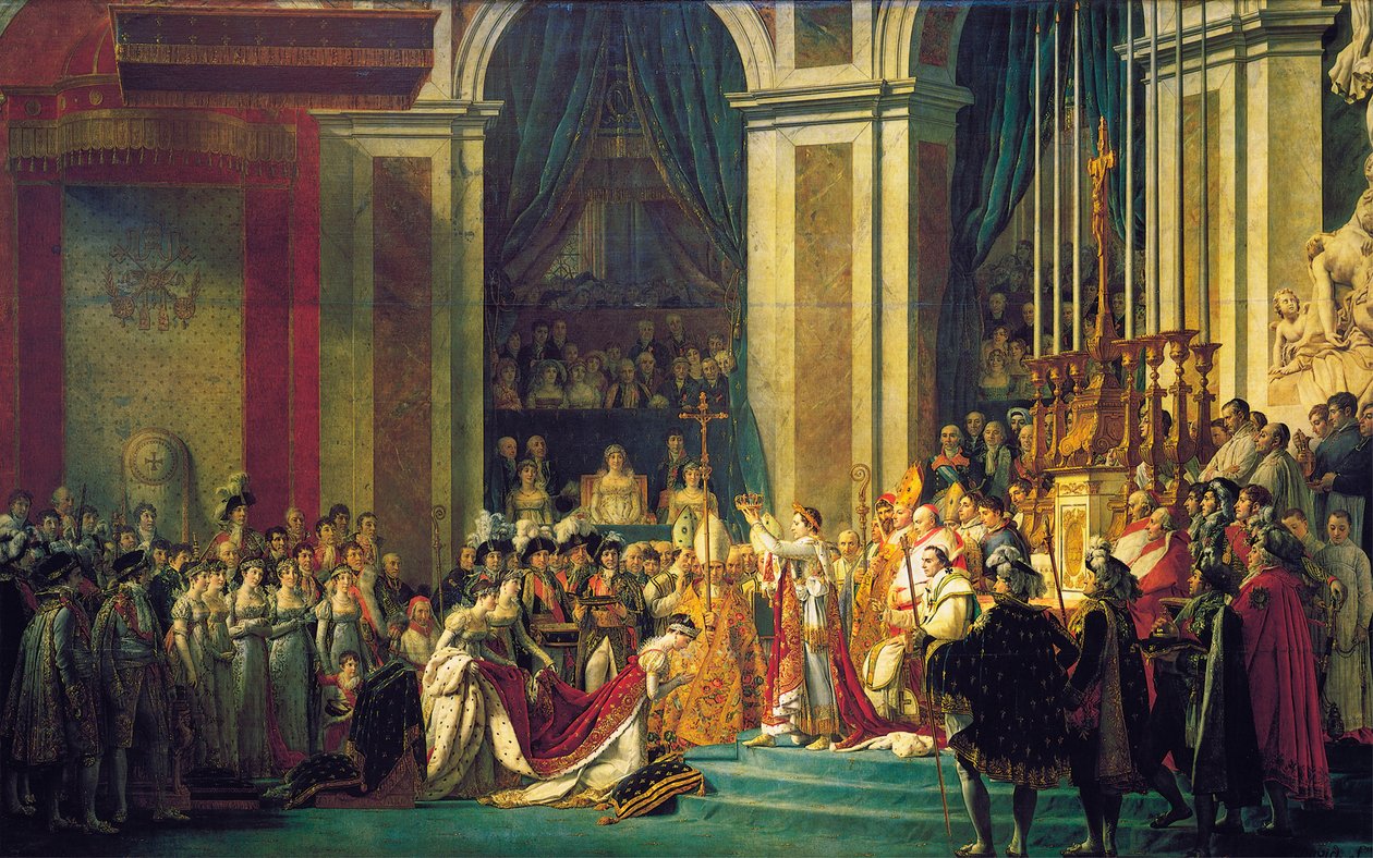 تتويج نابليون في نوتردام دي باريس في الثاني من ديسمبر 1804 '، 1807. بواسطة جاك لويس ديفيد