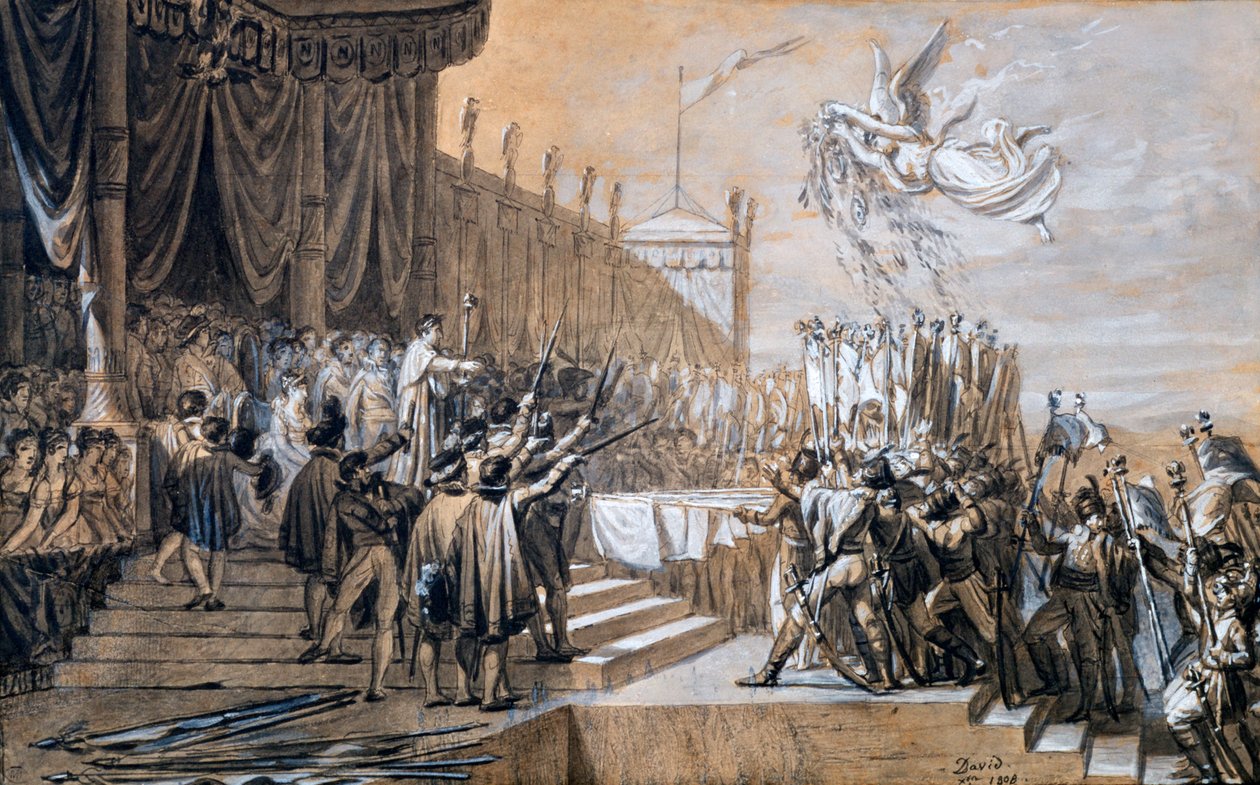 توزيع معايير النسر ، 5 ديسمبر 1804 ، 1808. بواسطة جاك لويس ديفيد