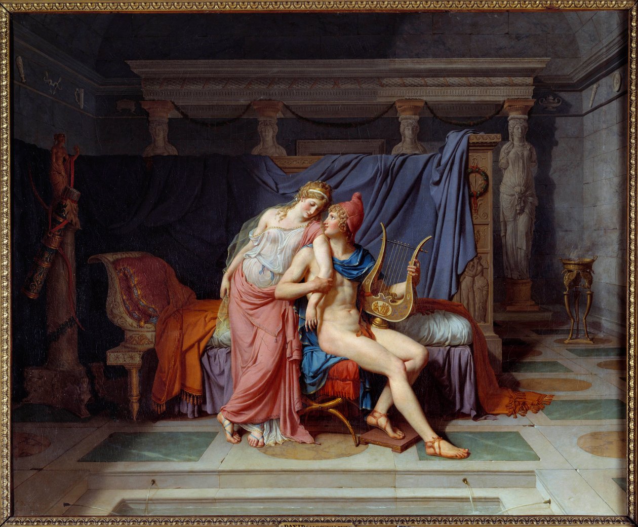 حب باريس وهيلين. لوحة جاك لويس ديفيد (1748-1825) بواسطة جاك لويس ديفيد