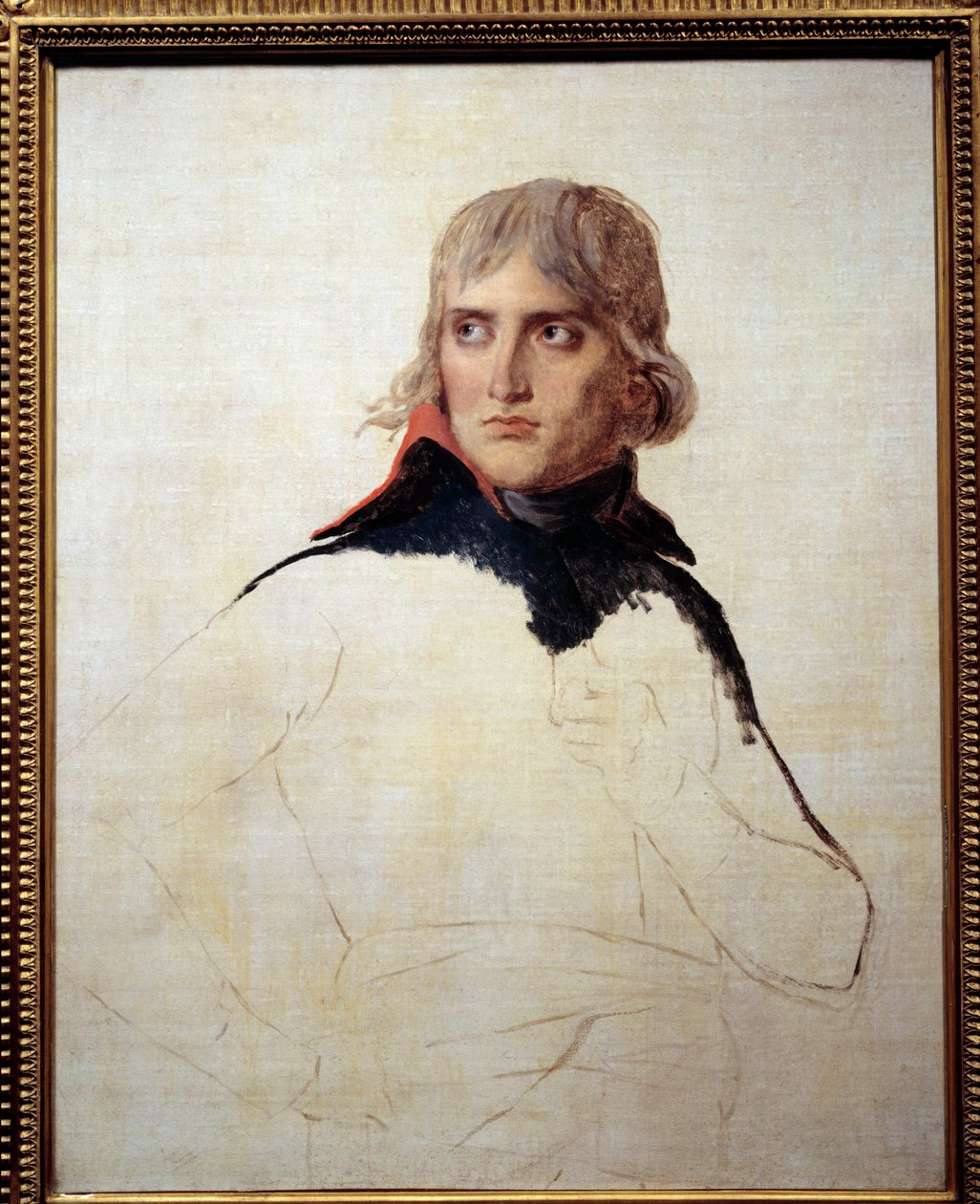 صورة غير مكتملة لنابليون بونابرت (1769-1821) في الرسم العام للويس ديفيد (1748-1825) حوالي عام 1798. 0،81x0،65 م. بواسطة جاك لويس ديفيد