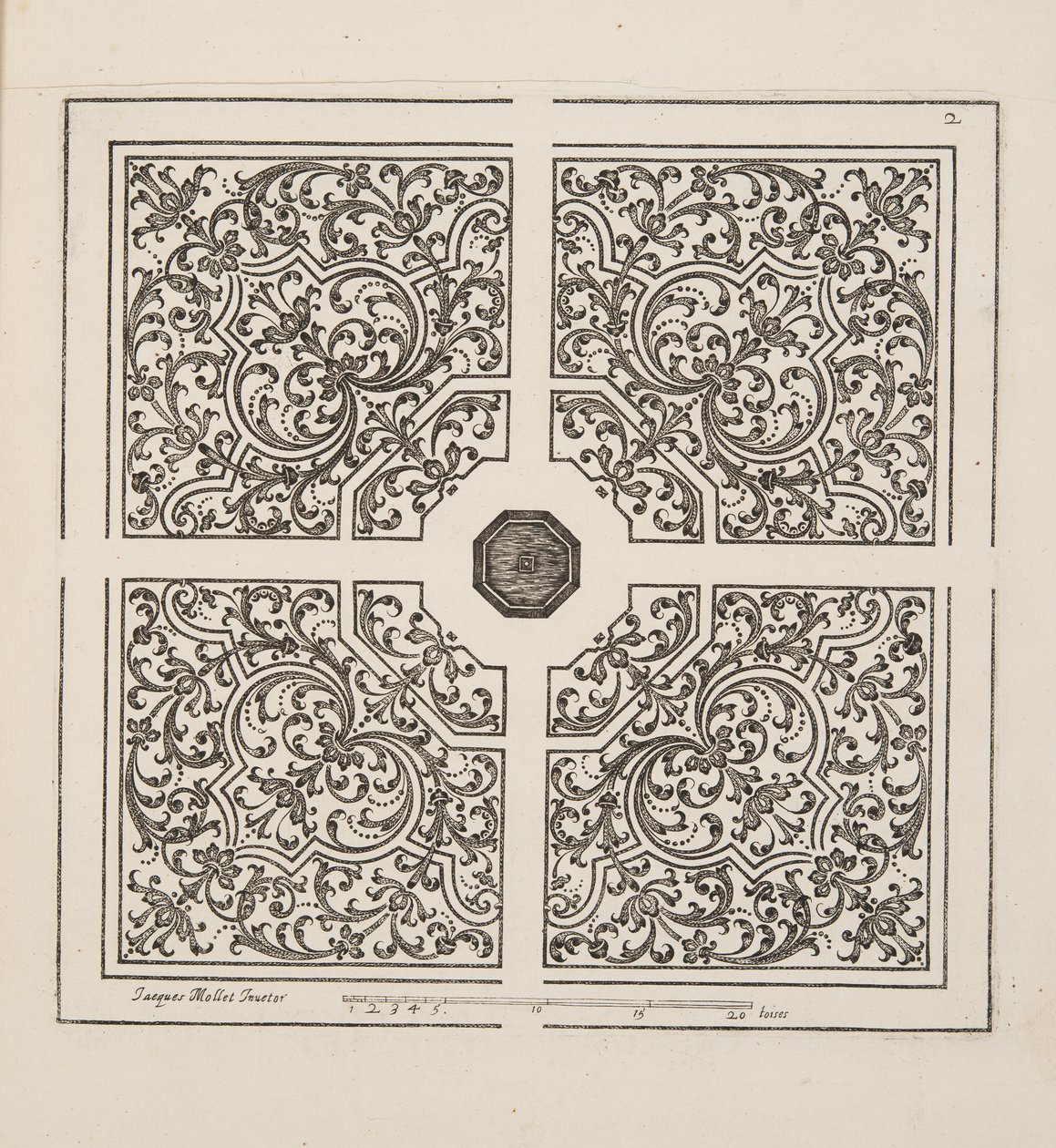 تصميم لـ Parterre ، من Theatre des Plans et Jardinages ، حانة. 1652 (نقش) بواسطة جاك موليه