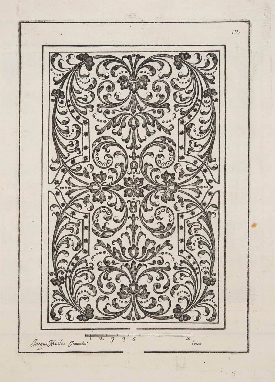 تصميم لـ Parterre ، من Theatre des Plans et Jardinages ، حانة. 1652 (نقش) بواسطة جاك موليه