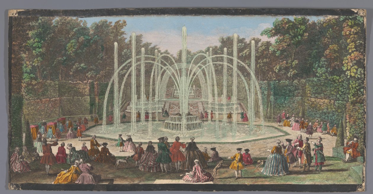 منظر لـ Bosquet des Trois Fontaines في حديقة فرساي Les Trois Fontaines (العنوان على الكائن) بواسطة جاك ريغو (ربما)