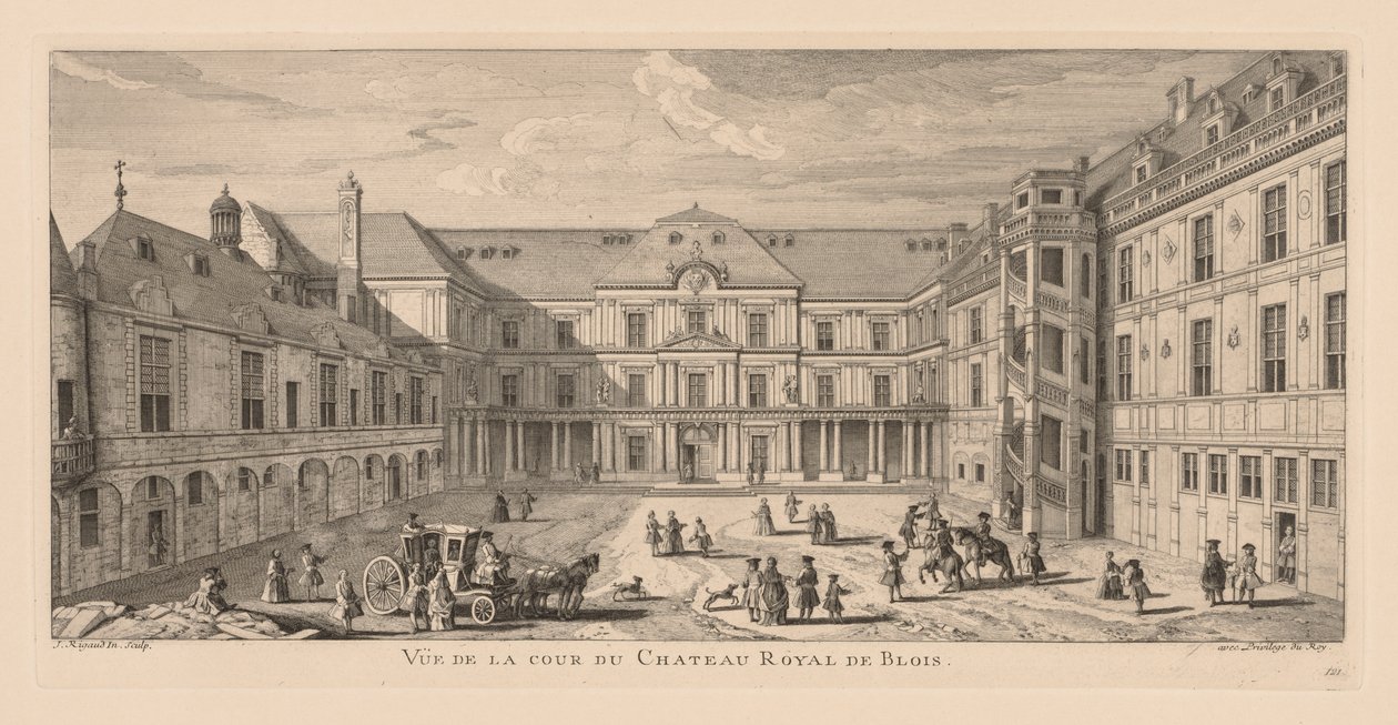 منظر فناء Château de Blois. بواسطة جاك ريغو