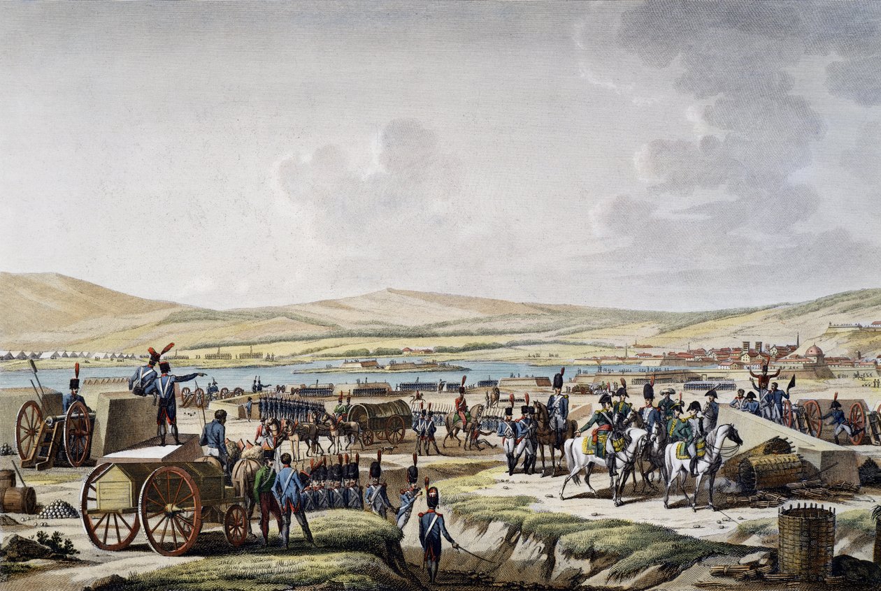 نابليون يزور أعمال الحصار في Danzig بقيادة المارشال Lefebvre (9 مايو 1807) ، نقش من قبل Francois Jacques Dequevauviller (1783-1848) ، رسم جاك فرانسوا جوزيف سويباتش-ديسفونتين (1769-1823) بواسطة جاك سويبات ديسفونتين