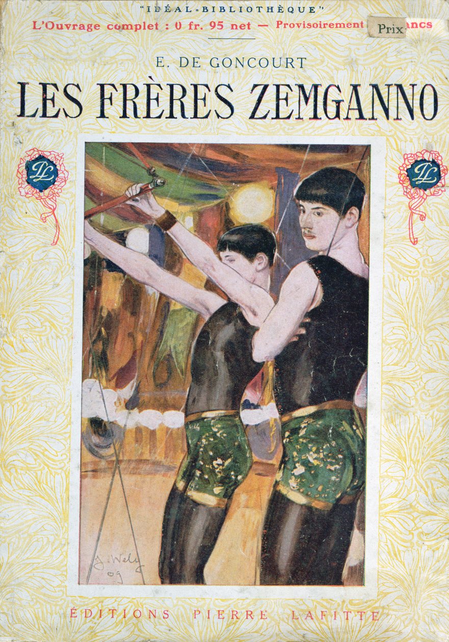 صورة توضيحية لـ "Les Freres Zemganno" بقلم إدموند هووت دي غونكورت (1822-96) ، الذي نشرته إصدارات بيير لافيت ، باريس ، 1909 بواسطة جاك ويلي