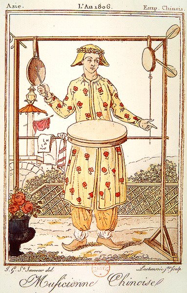 موسيقي صيني ، 1806 (نقش ملون) بواسطة جاك بعد Grasset de Saint Sauveur