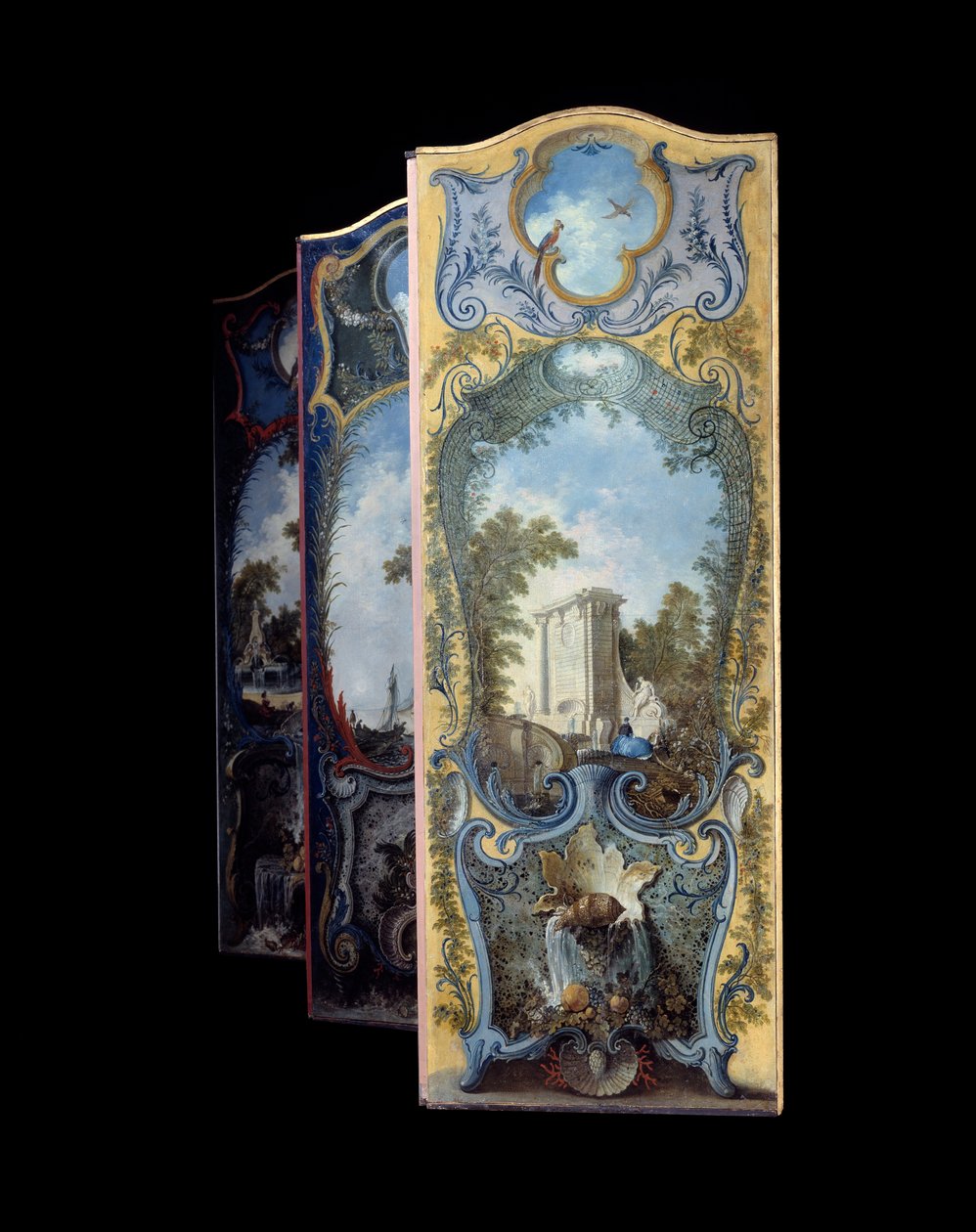 الأثاث: رسم شاشة على ورق maroufle لجاك دي لاجوي (1686-1761) من القرن الثامن عشر بواسطة جاك دي لاجوي