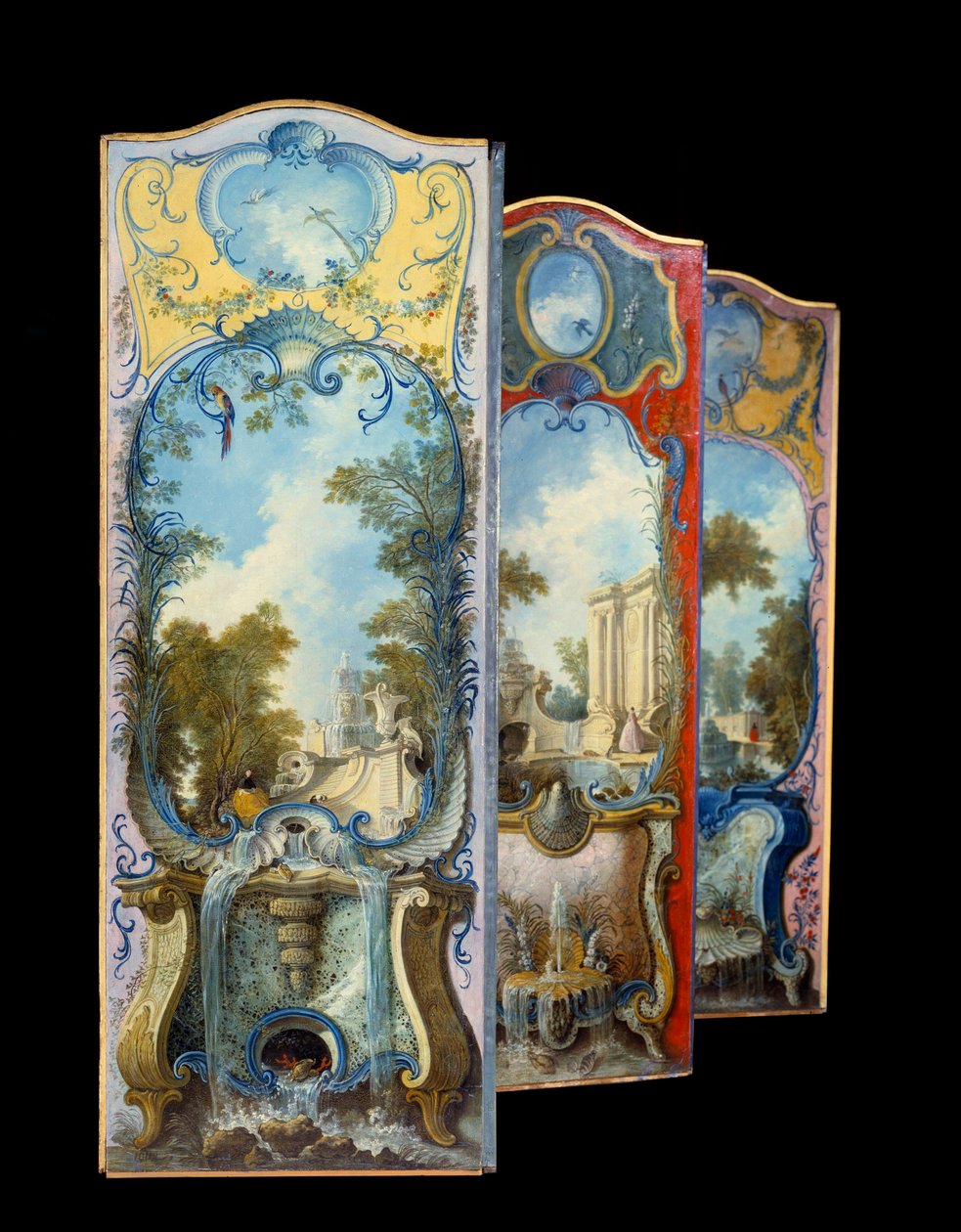 الأثاث: رسم شاشة على ورق maroufle لجاك دي لاجوي (1686-1761) من القرن الثامن عشر بواسطة جاك دي لاجوي