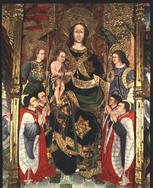مادونا والطفل، اللوحة المركزية للوحة Paeria Altarpiece المخصصة للقديس ميخائيل بواسطة خايمي فيرير الثاني