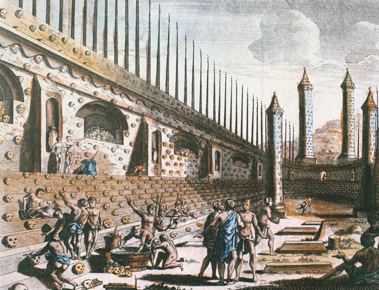 جدار جماجم بشرية ، Templo Mayor ، Tenochtitlan بواسطة جاكوب فان دير شلي