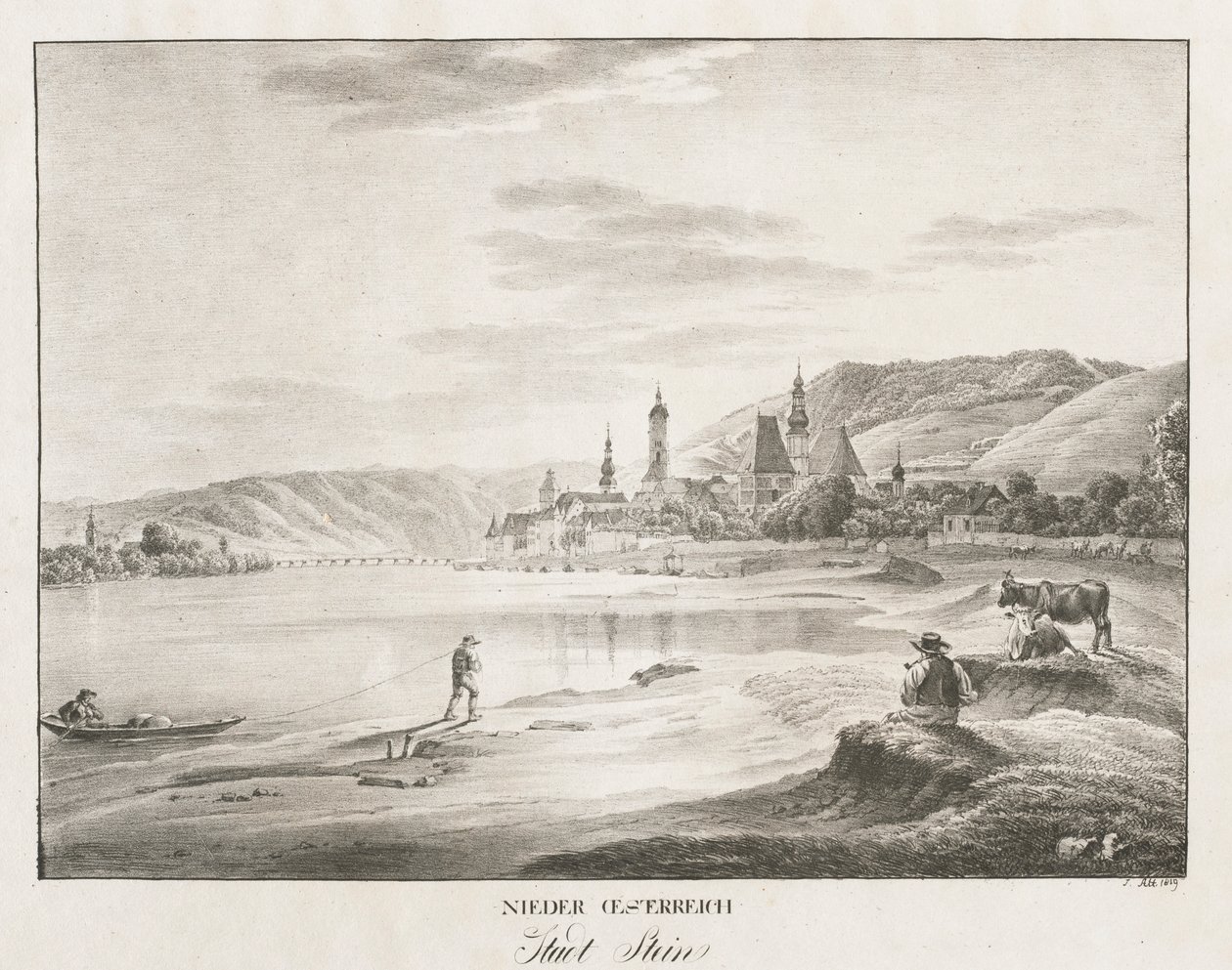 النمسا السفلى ، مدينة شتاين ، 1819. بواسطة جاكوب ألت