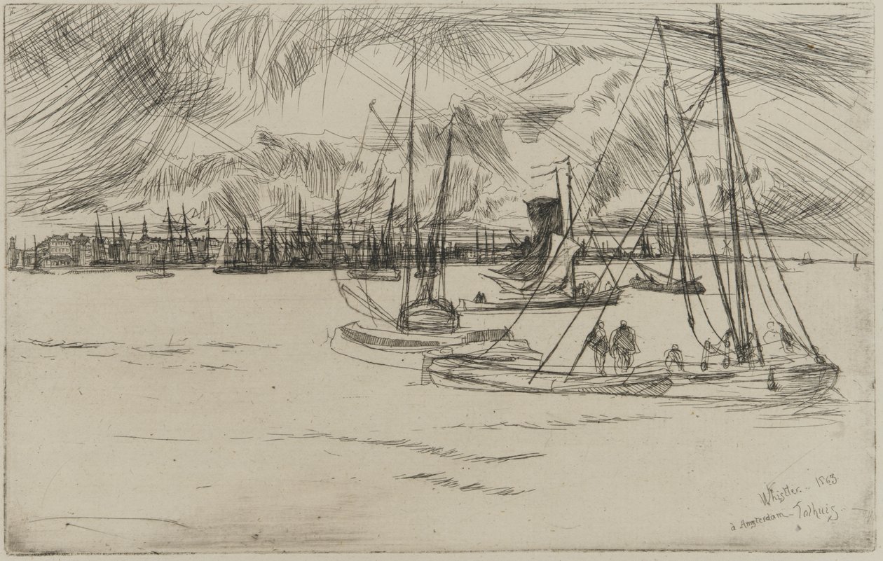 أمستردام من Tolhuis ، 1863 (النقش على الورق) بواسطة جيمس أبوت ماكنيل ويسلر