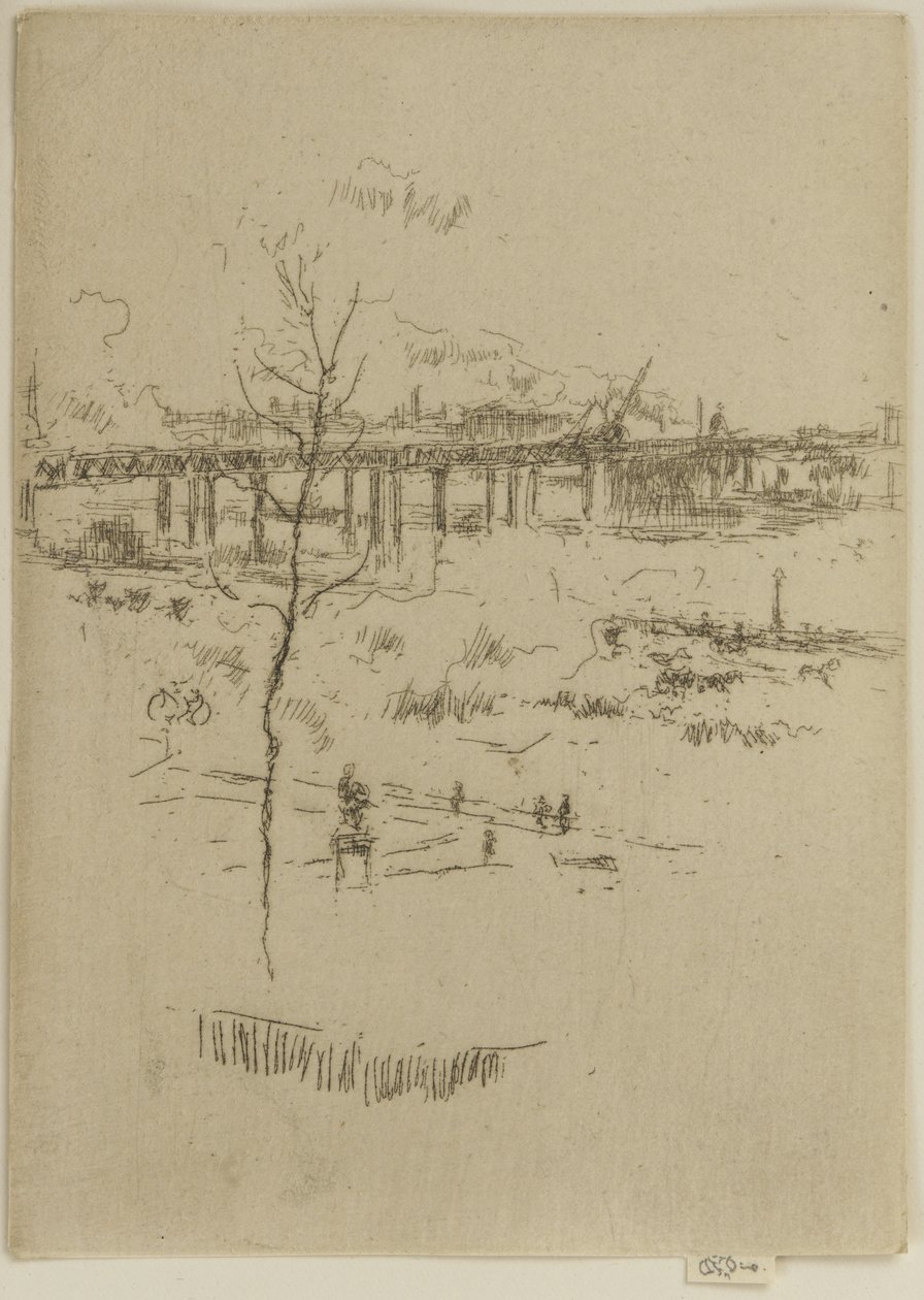 جسر سكك حديد تشارينغ كروس ، c.1887 (النقش على الورق) بواسطة جيمس أبوت ماكنيل ويسلر
