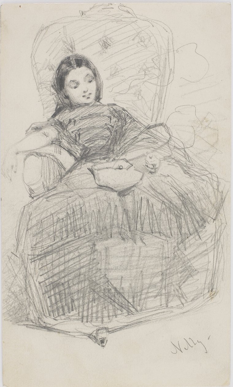Nelly (Helen Ionides) 1866-69 (قلم رصاص على ورق أبيض) بواسطة جيمس أبوت ماكنيل ويسلر