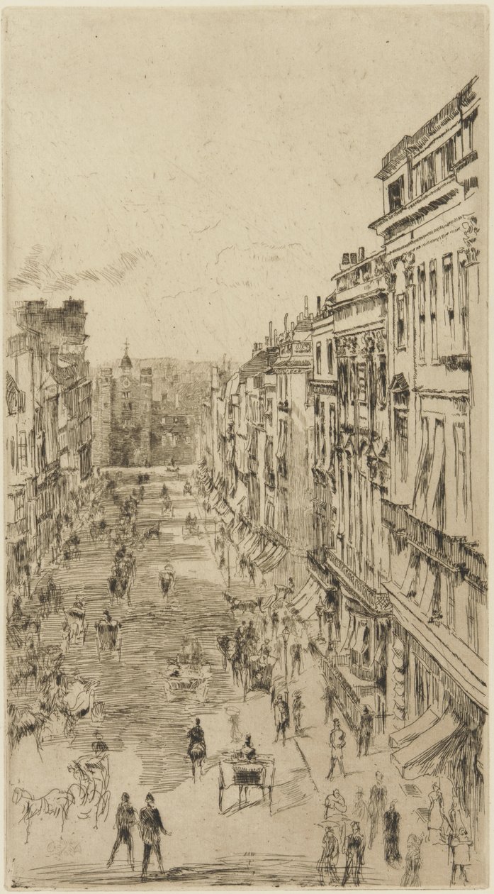 شارع سانت جيمس ، 1878 (النقش على الورق) (انظر أيضًا 324691) بواسطة جيمس أبوت ماكنيل ويسلر