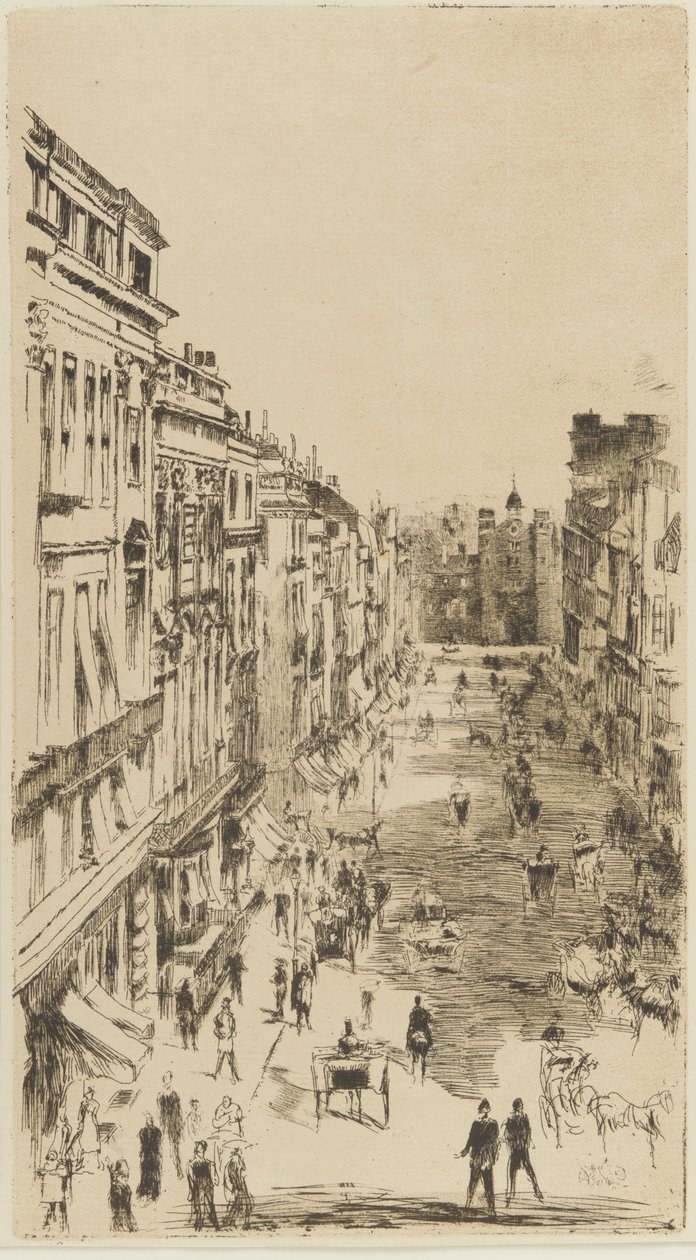 شارع سانت جيمس ، 1878 (litho on paper) (انظر أيضًا 324690) بواسطة جيمس أبوت ماكنيل ويسلر