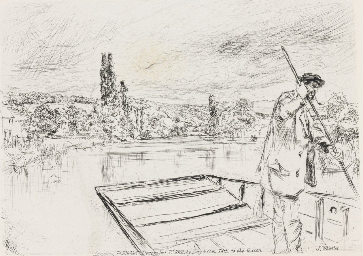 The Punt، 1861 (النقش ، نقطة الجفاف ، حبر الكربون الأسود ، كولي عمود على ورق منسوج) بواسطة جيمس أبوت ماكنيل ويسلر