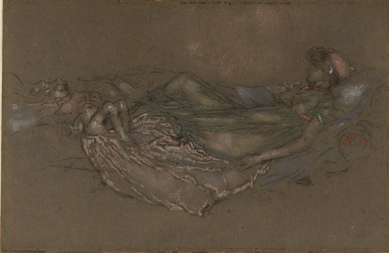 The Shell، c.1891 (الطباشير والباستيل على ورق رمادي) بواسطة جيمس أبوت ماكنيل ويسلر