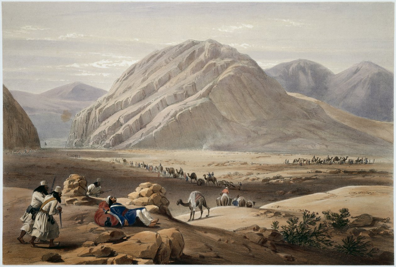 منظر لجبل بابا نوني ، من "اسكتشات في أفغانستان" ، نقشها تشارلز هاجي (1810-1888) ولويس هاجي (1806-1885) نشرها هنري جريفز ، 1842 بواسطة جيمس أتكينسون