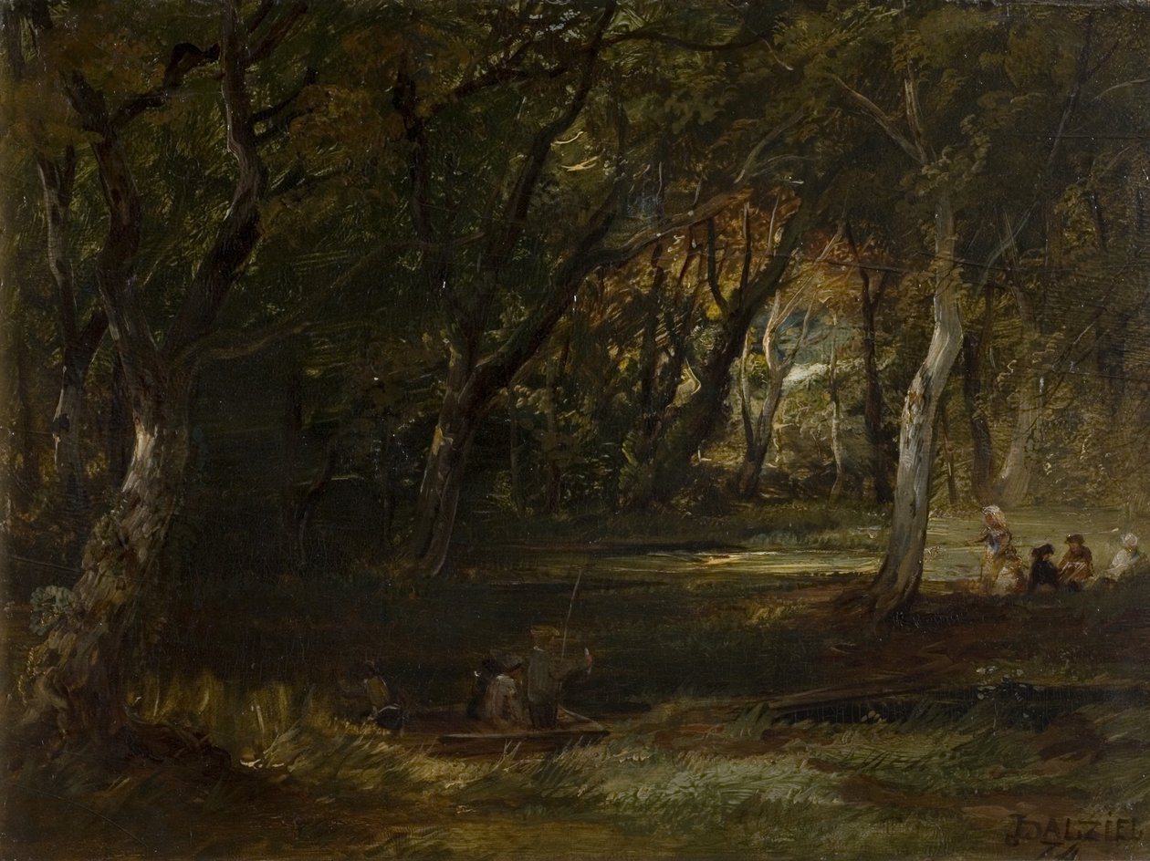 الأرقام في Woodland (زيت على لوحة (خشب)) بواسطة جيمس ب. دالزيل