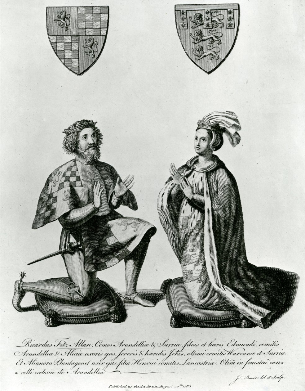 ريتشارد فيتسالان ، 3 (10) إيرل أروندل (c.1307-76) وإليانور كونتيسة أروندل ، 1785 بواسطة جيمس باسيري