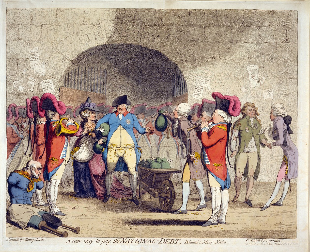 طريقة جديدة لدفع الدين الوطني ، حانة. 21 أبريل 1786 (نقش يدوي) بواسطة جيمس جيلراي