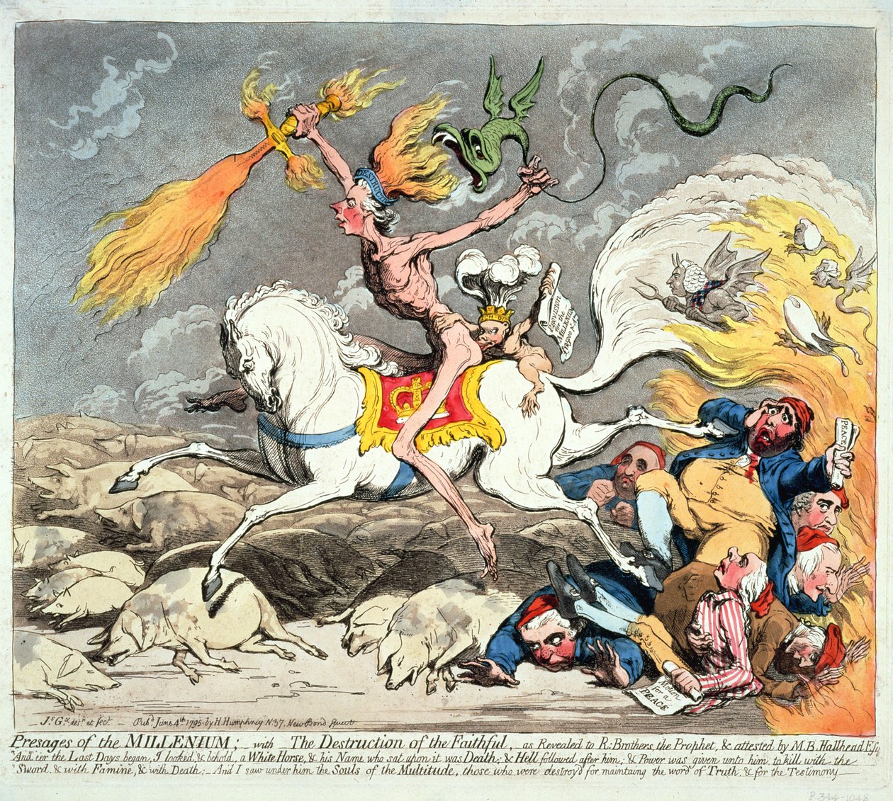 نذر الألفية ، نشر 1795 (حفر ملون باليد) بواسطة جيمس جيلراي