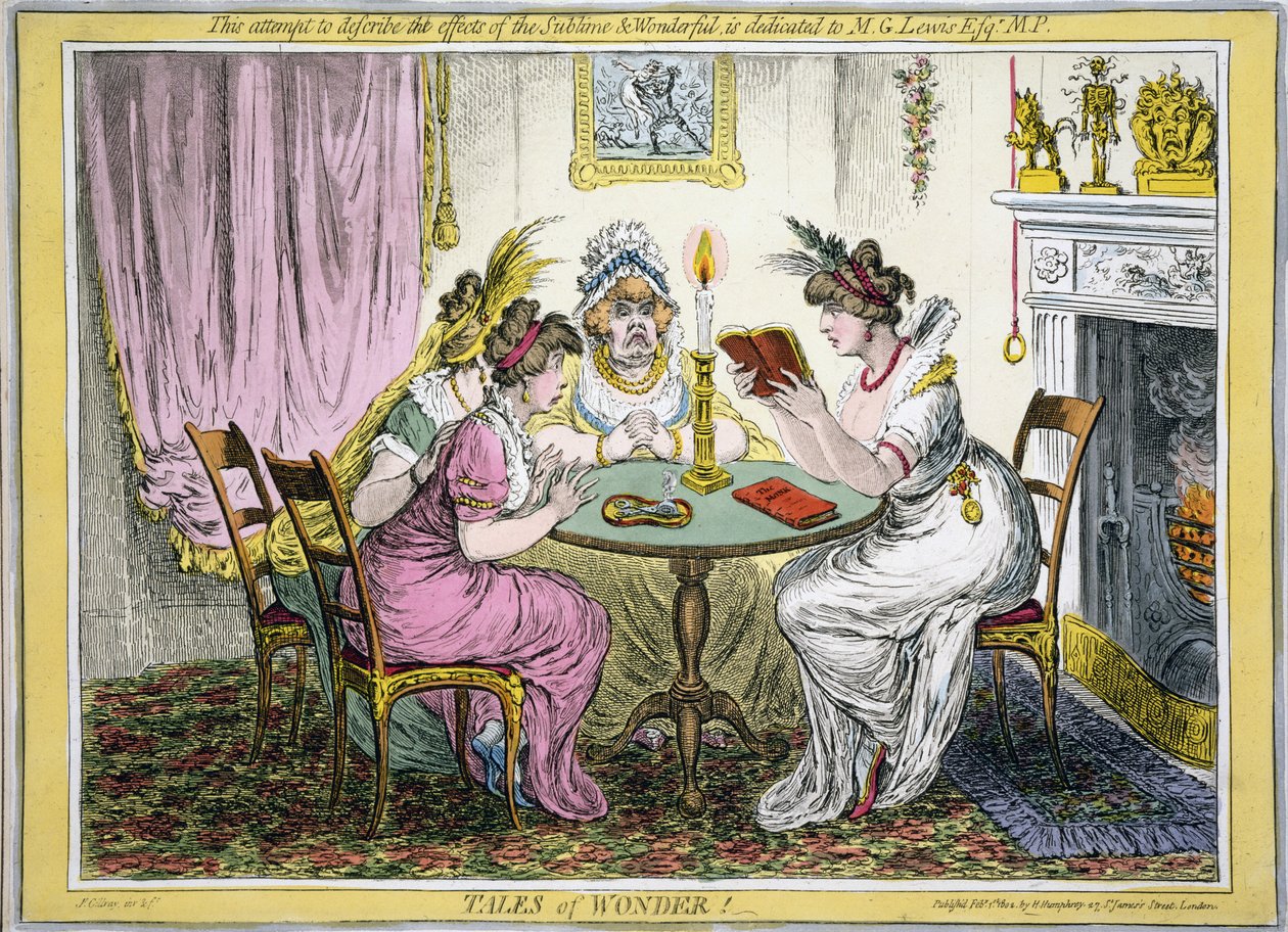 حكايات عجب! هذه المحاولة لوصف آثار Sublime و Wonderful مخصصة لـ MG Lewis Esq MP ، pub. إتش هامبري ، لندن ، 1802 (نقش يدوي) بواسطة جيمس جيلراي