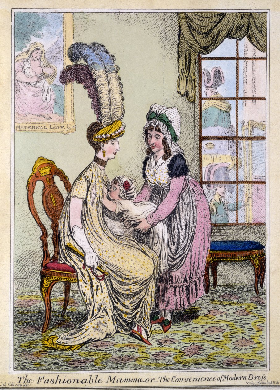ماما العصرية ، أو راحة اللباس الحديث ، حانة. لندن عام 1796 (نقش يدوي) بواسطة جيمس جيلراي