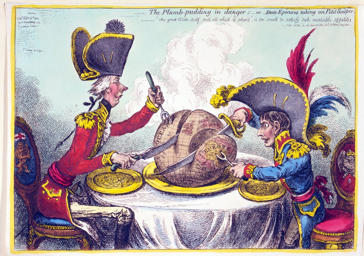 حلوى البرقوق في خطر ، أو Epicures State تأخذ un Petit Souper ، حانة. 26 فبراير 1805 (نقش يدوي) بواسطة جيمس جيلراي