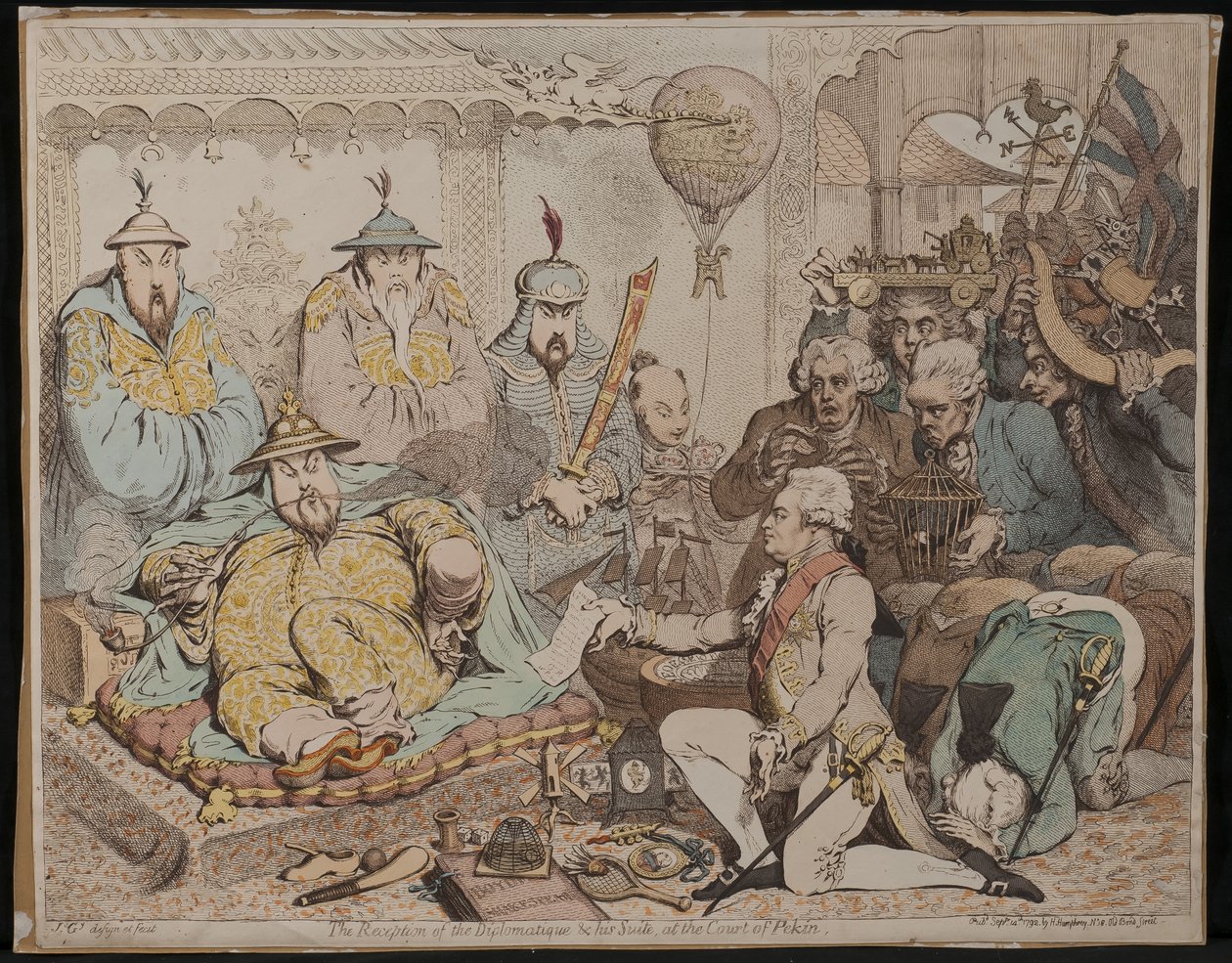 استقبال الدبلوماسي وجناحه في بلاط بيكين 1792 بواسطة جيمس جيلراي