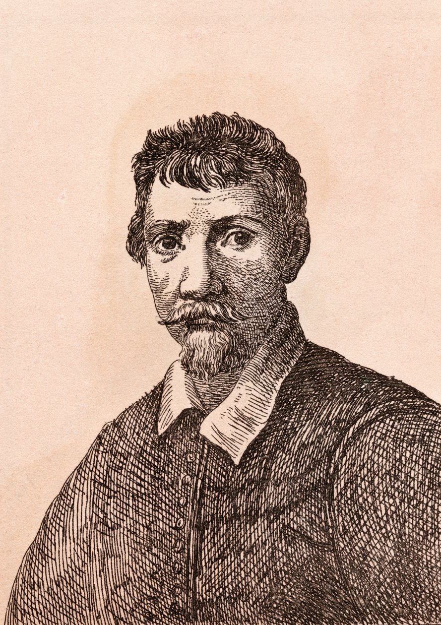 Annibale Carracci ، رسم توضيحي من "75 صورة لرسامين مشهورين من أصول أصلية" ، نُشر عام 1817 ، لندن بواسطة جيمس جيرتين