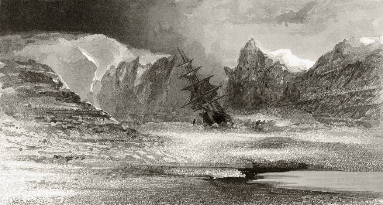 The Nip off Cape Cornelius Grinnell ، Forge Bay ، منقوش بواسطة AW Graham ، من &39;Arctic Explorations in the Years 1853 ، 54 ، 55&39; ، المجلد الأول ، من قبل الدكتورة إليشا كينت كين (1820-57) نشرت فيلادلفيا ، 18 بواسطة جيمس هاميلتون