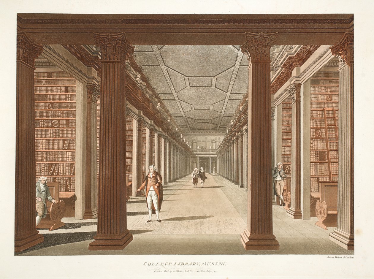 مكتبة الكلية ، دبلن ، 1793 (نقش يدوي) بواسطة جيمس مالتون