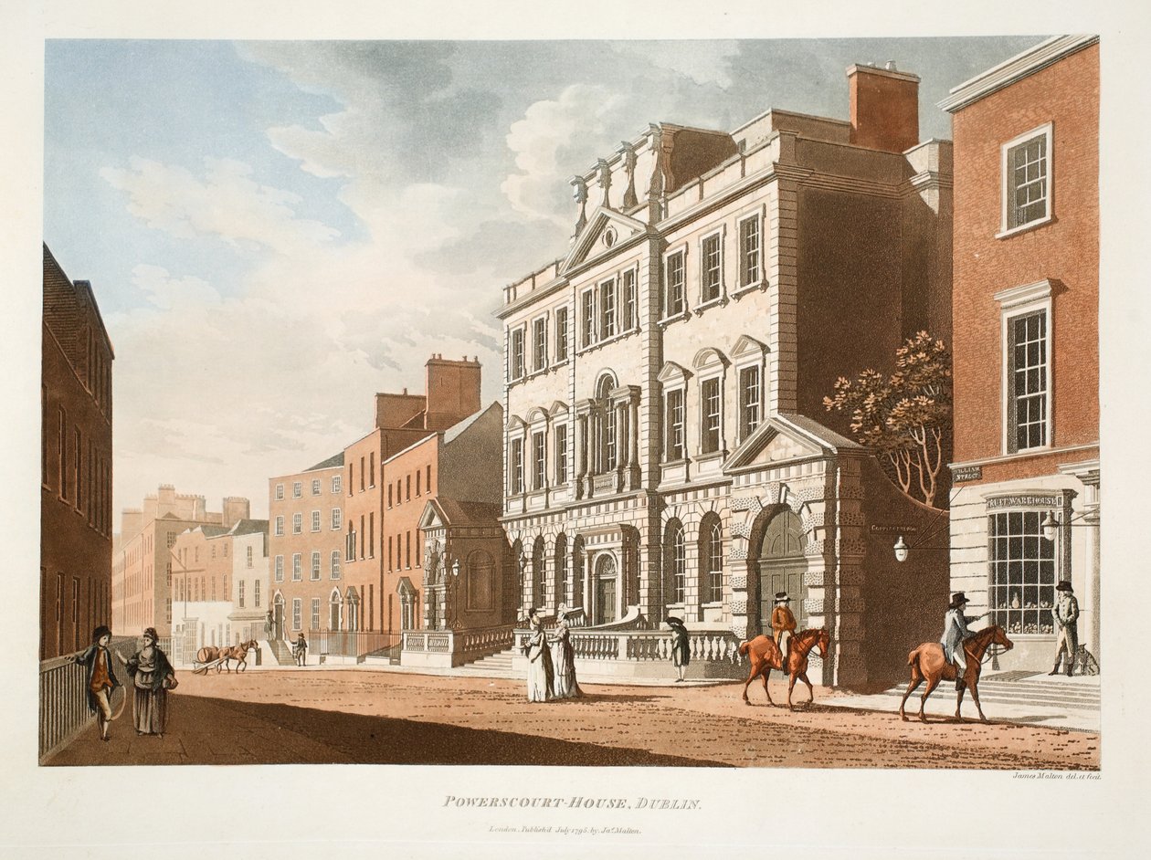 Powerscourt-House ، دبلن ، 1795 (نقش يدوي) بواسطة جيمس مالتون