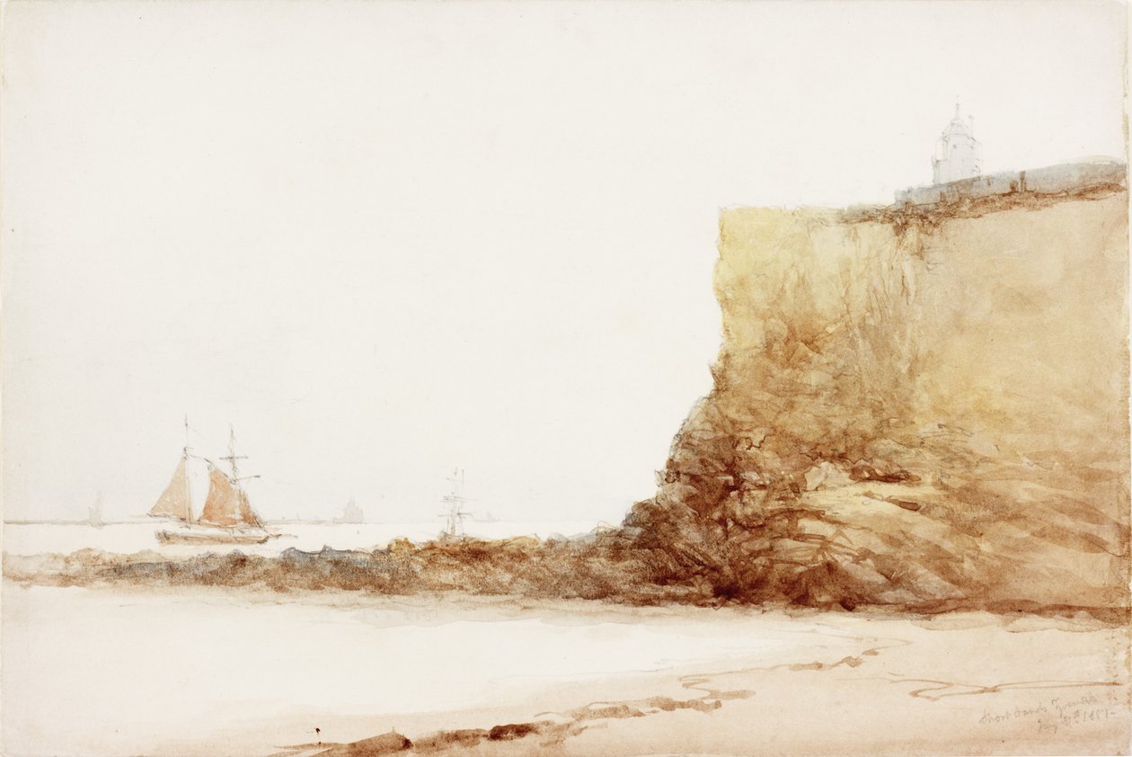 Short Sands Tynemouth (ألوان مائية وقلم رصاص على ورق) بواسطة جيمس ميللر براون