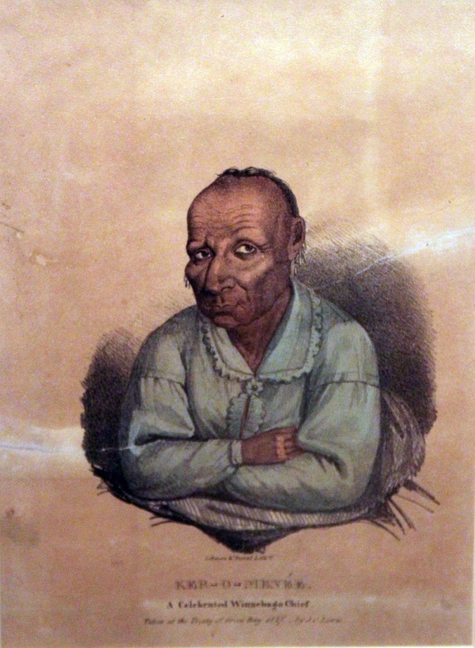 كير أو مينيه ، رئيس Winnebago الشهير ، 1827 بواسطة جيمس أوتو لويس