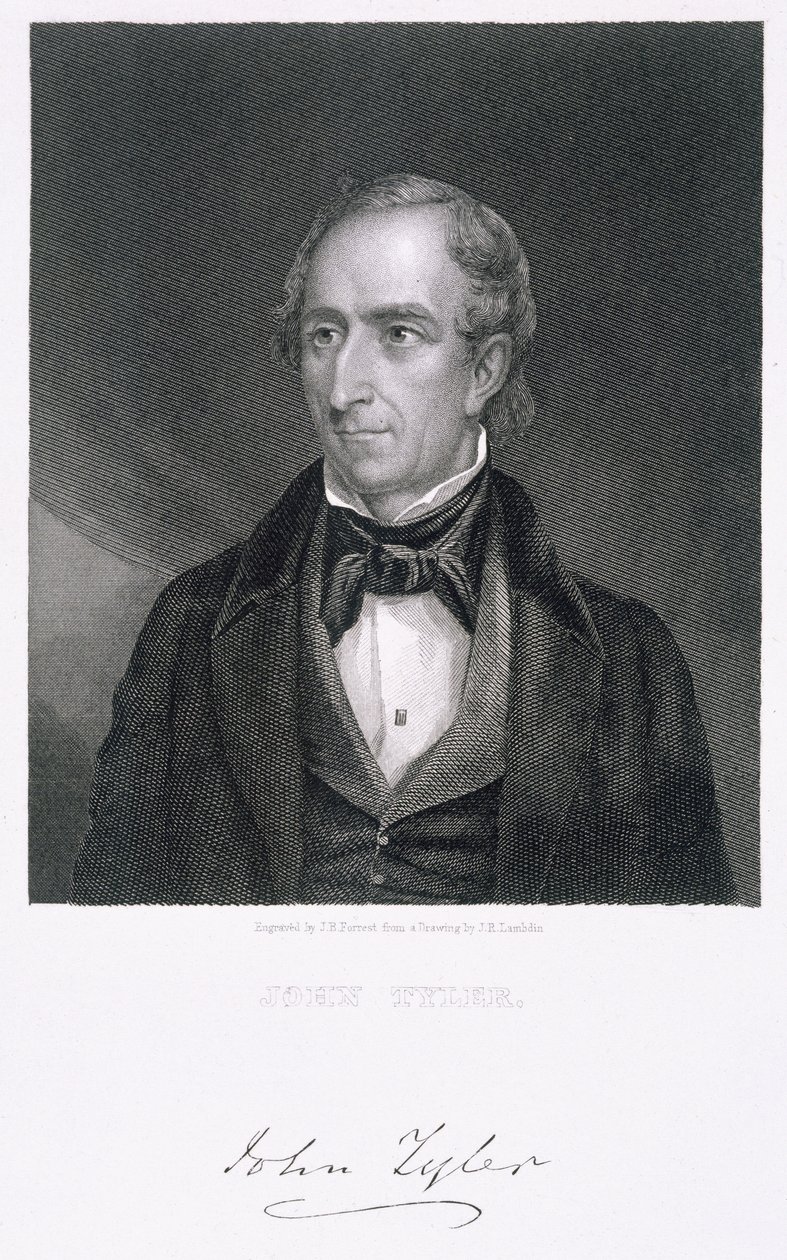 جون تايلر ، نقش عليه جون بي فورست (1814-1870) بواسطة جيمس ريد لامبين
