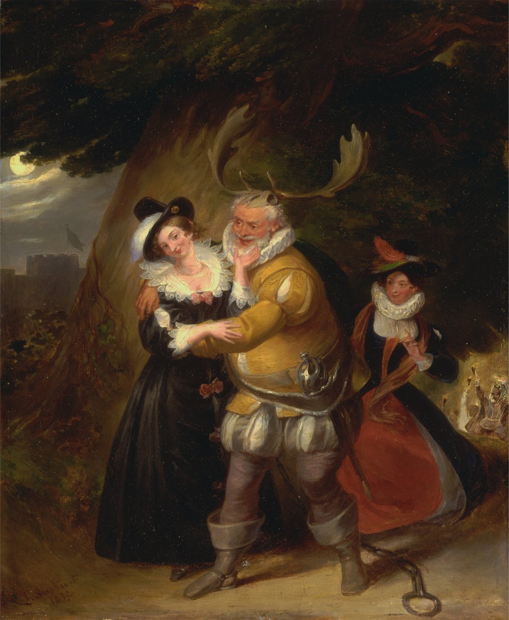Falstaff في Hernes Oak ، من The Merry Wives of Windsor ، Act V ، Scene v بواسطة جيمس ستيفانوف