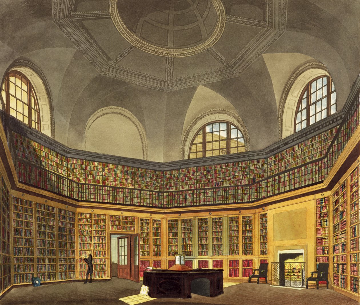 مكتبة الملك ، بيت باكنغهام ، من "تاريخ المساكن الملكية" ، منقوش بواسطة RG Reeves (fl.1811-37) ، بقلم ويليام هنري باين (1769-1843) ، 1819 (انظر أيضًا 169796) بواسطة جيمس ستيفانوف