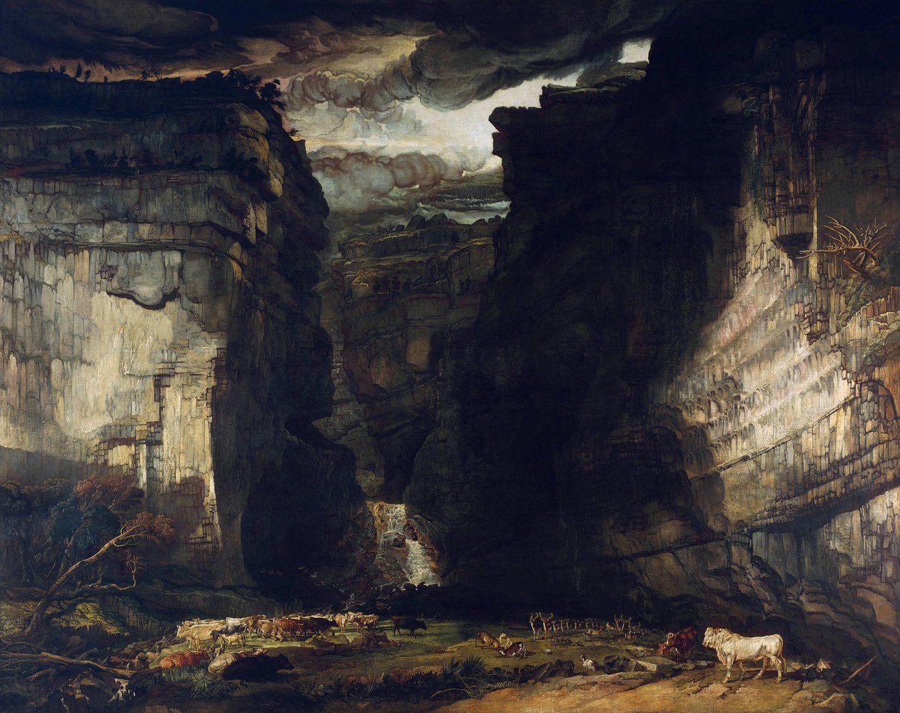 Gordale Scar (منظر لجوردال ، في مانور إيست مالهام في كرافن ، يوركشاير ، ملك اللورد ريبلزديل) بواسطة جيمس وارد