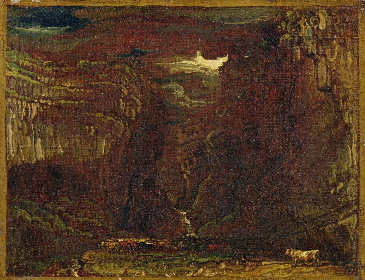 رسم تخطيطي لـ "Gordale Scar" ، ج 1812 (انظر 6366) بواسطة جيمس وارد