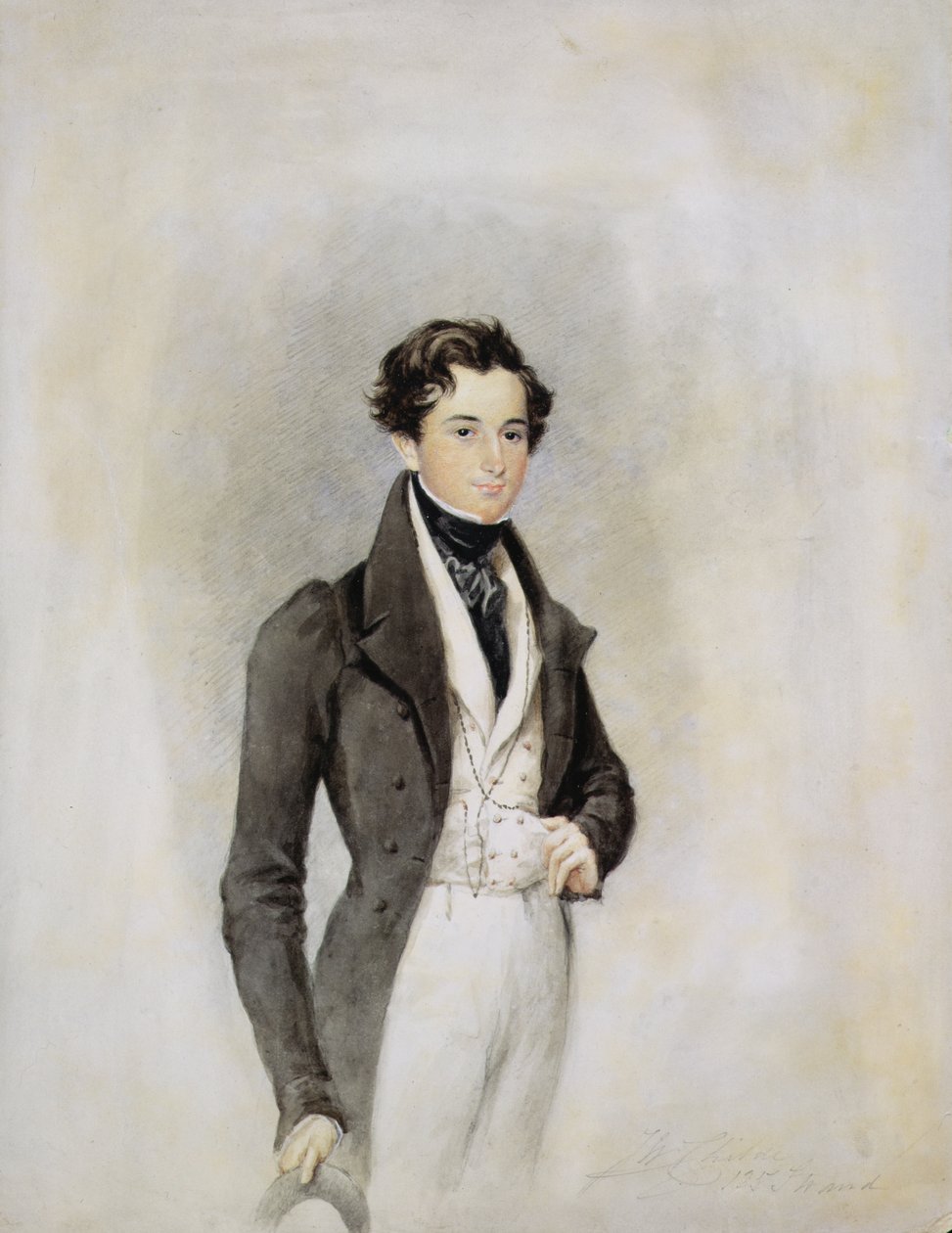 صورة رجل أنيق ، c.1825 (مرحاض على ورق) بواسطة جيمس وارن تشايلد