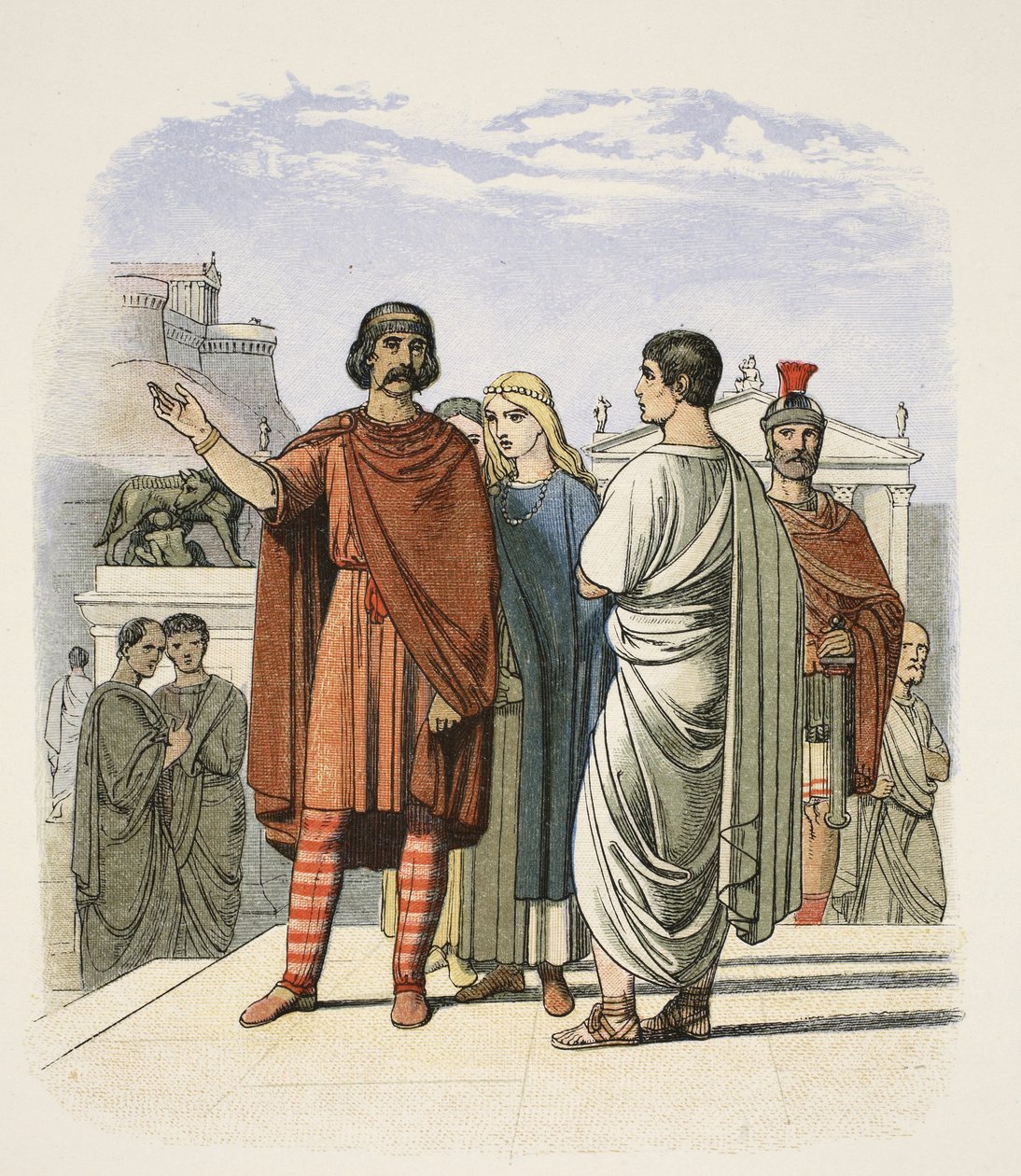 Caractacus في روما في 52 م ، من تاريخ إنجلترا قبل الميلاد 55 إلى 1485 م ، حانة. لندن ، 1863 بواسطة جيمس ويليام إدموند دويل