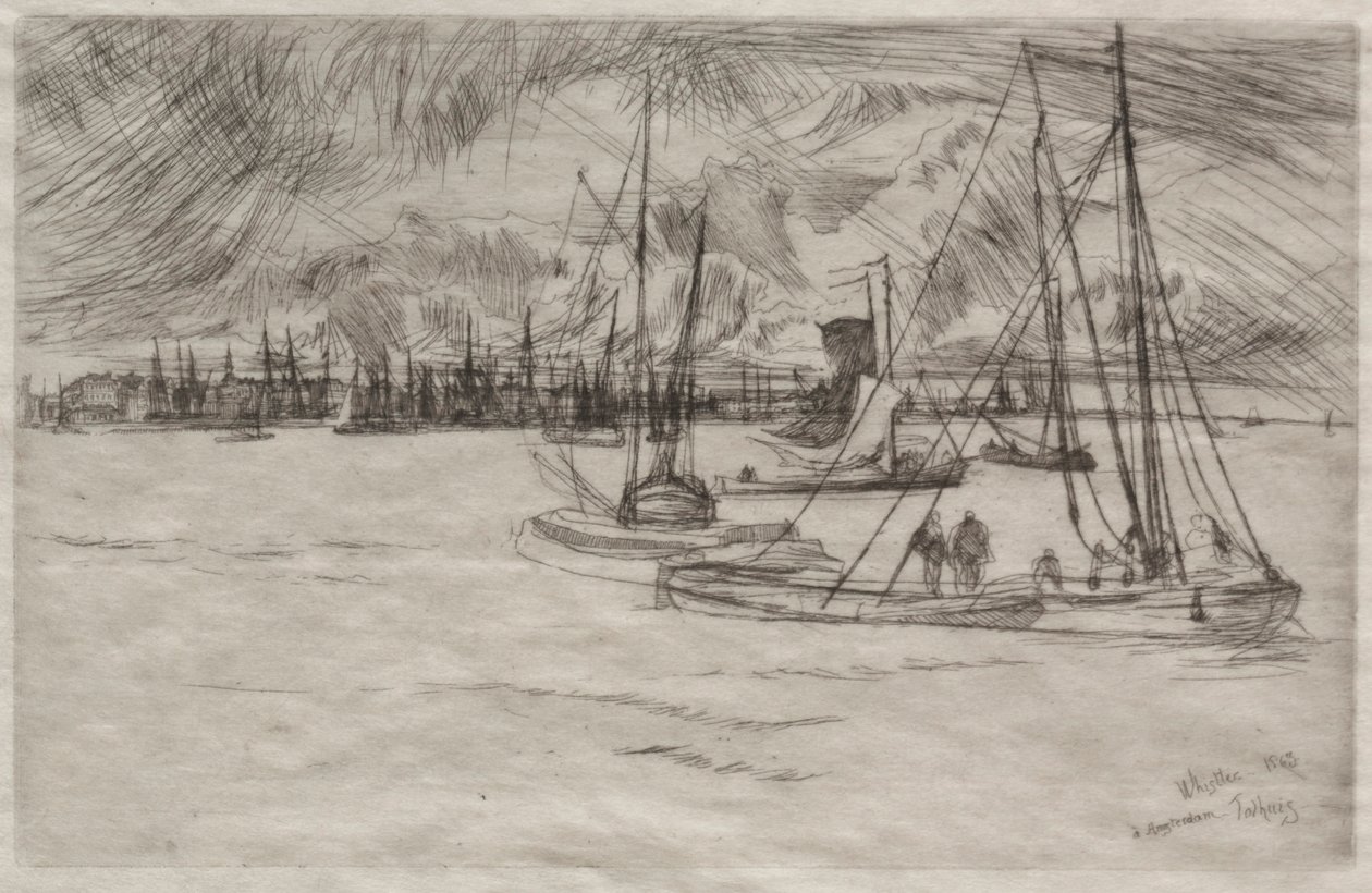 أمستردام من Tolhuis ، 1863. بواسطة جيمس أبوت ماكنيل ويسلر